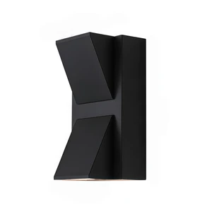Online Wholesale IP65 Waterproof Black Geometric ABS Wall Lamp Modern Outdoor up Down Double Head Wall Sconce for Villa Porch