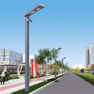 IP65 Modern Courtyard Aluminum Outdoor Garden Lamp Column 1m/3m/4m/5m High Dual Arm LED Column Garden Light Factory Price