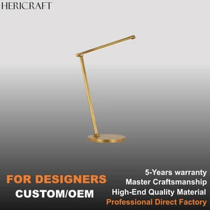 Wholesale Brass Table Lamp Minimalist Head-Adjustable Desk Lamp for Home Office Workspace 110V