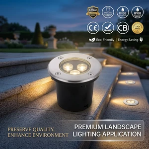 Ip67 Outdoor Waterproof Landscape Driveway 3w Led Wall Recessed Pathway Park Deck Ground Garden Underground Light