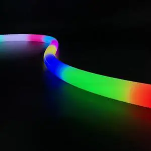 Flexible 360 Degree Black White Silicone Neon Led Strip DMX RGB RGBW Programmable Neon Rope Tube Full Color Neon Light For Club