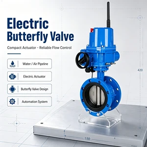 Electric Wafer Butterfly Valve Ductile Iron Body Soft Seated for Water Pipeline Control 1 Year Warranty Electric butterfly Valve