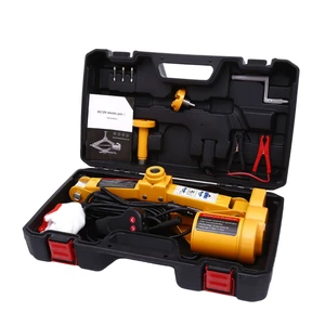 All-in-One 3 Ton 5-in-1 12V Electric Hydraulic Aluminum Alloy Steel Scissor Jack Impact Wrench Tire Inflator Built-in LED Light
