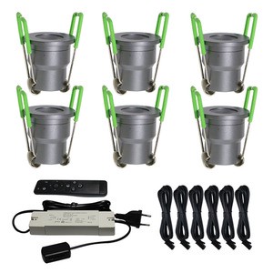 6pcs Mini Spotlight Veranda Roofs Carport with 5m Cable Mini led and Remote Control IP65 Level Downlight for Outdoor