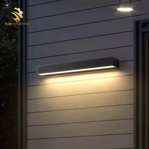 Simple Style Rechargeable LED Indoor/Outdoor Wall Light IP65 Waterproof Long Strip Porch Durable PC Black White Bedroom Wall