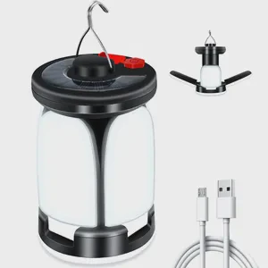 Ultra-Bright Camping Lantern with Modes USB Solar Rechargeable for Outdoor Fishing Hiking Party Camp Tent Lighting