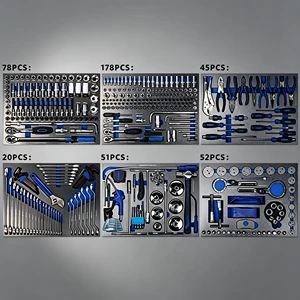 421PCS 7 Drawer Rolling Tool Cabinet with Complete Tool Set Garage Storage Workstation