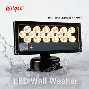 Durable 72W LED Wall Washer Full-Color, 4-in-1 RGBW, DMX512 Control, IP65, Tempered Glass Anti-Fog, 150° Adjustable Angle