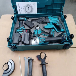OEM/ODM Brushless Battery Tool Kit 4-in-1 Power Tool Set with Hard Case Iron Material Cordless Drill Machine