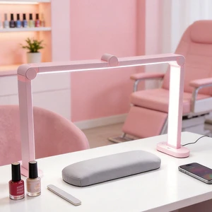Customize Logo Foldable LED Nail Table Lamp Nail Salon Desk Lamp For Eyelash Extension Tattoo Beauty Nail Light
