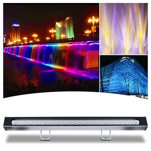 SHTX Waterproof RGBW LED Linear Wall Washer Light for Hotel Bridge Architectural Facade Lighting Water Ripple Projection Lamp