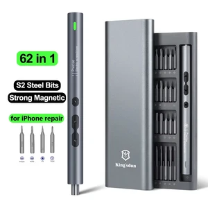 62 in 1 Electric Screwdriver Set Precision Handle Portable Power Tool Kits Wireless Cordless Small Bits for Phone Watch Repair