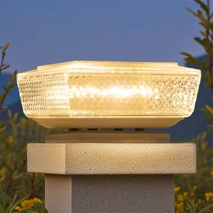 Bestselling Pillar Lamps IP65 Waterproof Remote Control Timer Warm White LED Garden Lawn Decorative Solar Power Pillar Light