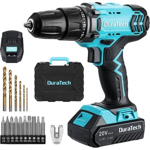 DURATECH Industrial 20V Cordless Drill Electric Power Drill Driver Set Drill Tools Kit for Home Improvement