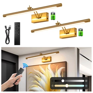 Light Luxury Iron Led Remote Control Bathroom Mirror Headlight Rotatable Dressing Table Toilet Make-up Light Wall Painting Lamp