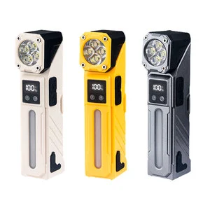 Multifunctional 90° Flashlight with Digital Display and Induction Portable Headlamp USB Rechargeable Cycling Bicycle Light