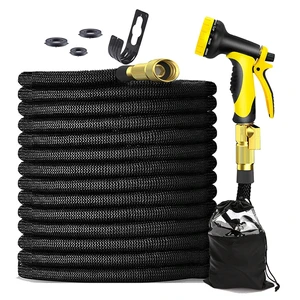 Factory Price 10 Function Nozzle Expandable Soft Portable Garden Hose 3 Layers Latex Retractable Spraying Water Hose