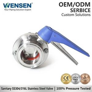 304SS 316L Stainless Steel Quick-fit Butterfly Valve With Duckbill Handle For Clamp Type Pipeline Installation