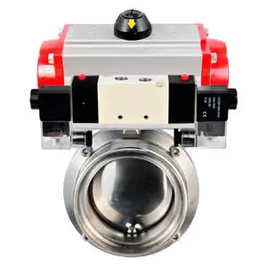 DNOVA Butterfly Valve Stainless Steel AISI 304 Threaded 10 Bar Pneumatic WBV3131S-2W-T-H 2