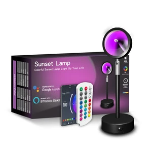 Hot Sell Tuya App Control Rgb Smart Rainbow Lamp for Living Room Sunset Lamp Projector Mini Rgb Led Table Lamps