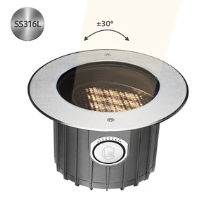 316l Stainless Steel 3W 6W 9W 18W IP67 Led Inground Light Adjustable Recessed Floor Buried Garden Underground Light