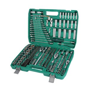 216 Piece CR-V Professional Auto Repair Tool Set 1/4 3/8 1/2 Socket Wrench Ratchet 24T Combination Case Mechanic Kit OEM