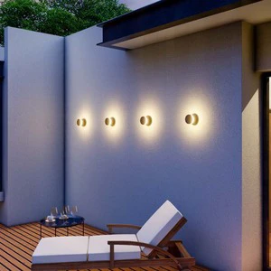 KLED Aluminum Alloy Waterproof Outdoor Wall Light for Garden Wall-Mounted LED Lamp with Round Shape Dimmable & High Efficiency