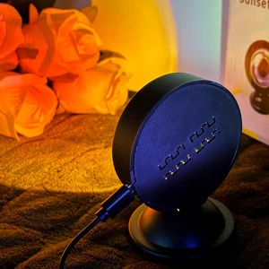 RGB USB LED Sunset Lamp Projector Modern Portable RGB Night Light Remote Control for Mood Lighting Living Room Photography PC