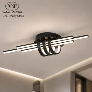Modern Surface Mount Led Ceiling Light Acrylic Iron Remote Control Dimmable Tri Color For Living Room Bedroom Office