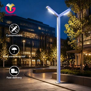 Custom Y-Shape LED Landscape Post Light With IP65 Waterproof Aluminum Body For Residential Community And Commercial Projects