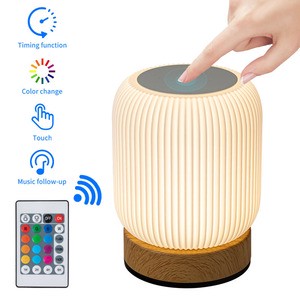 Modern ABS Small Warm White LED Touch Control Dimmable USB Recharge Night Light for Bedroom Bedside Use
