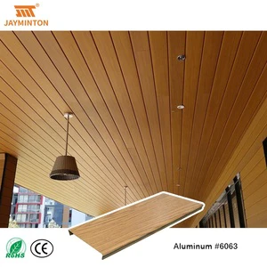 Aluinum Wooden Grain Linear Baffle Ceiling Decorative Metal Aluminum Strip Ceiling Tiles