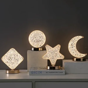LED Desk Lamp Charging Touch Gift Star Moon Small Desk Lamp Cross-border Modern Simple About Decorating Christmas Lights