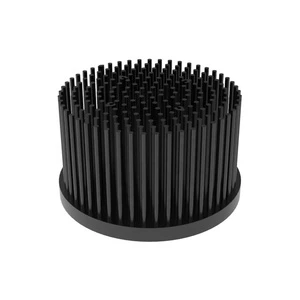 Led Grow Light Heatsink 140mm Black Pin Fin Heat Sink Anodized Aluminium Round Radiator