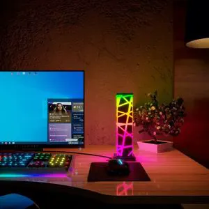 Modern Portable RGB Table Lamp for Home Decor Creative Multicolor Cube with Remote Control DC Power Supply for Bedroom