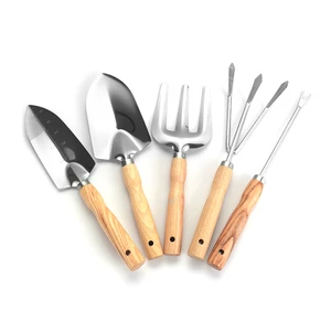Portable Stainless Steel Outdoor Garden Tools Set 5pcs Customized OEM Supported