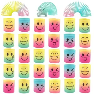 Wholesale 2026 New for Face Rainbow Magic Spring Toy TPR Stretching Coil Fidget Sensory Party Gift 5-7 Years