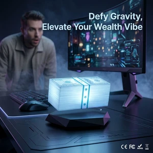 3D Printed Magnetic Levitation Modern Money Lamp 360 Floating LED Touch Light Home Decor RGB Color Night Light