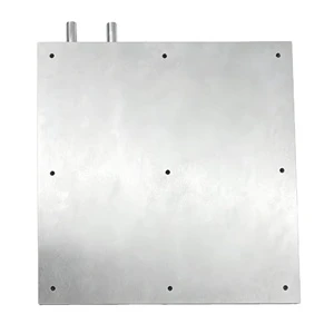 High Performance CNC Machining Aluminum Cold Plate Heat Sink with SS Inlet for Power Electronics Cooling