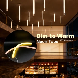 40mm Dimmable 360 Degree Led Neon Flex Dim to Warm 3000K~1800K 3D Bending IP67 Indoor Outdoor Waterproof 24V Ceiling Light