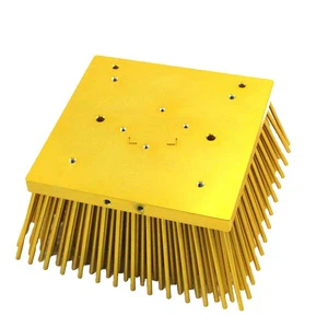 Heat Sink LED Lights Heatsink Downlight Radiator 160mm Pin Fin Heatsink Gold Cold Forged Aluminium Aluminum Anodized Square 120W