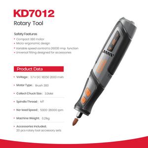 Mini Cordless Rotary Tool KD7012 Rotary Tool Cordless Rotary Tool Set With 20PCS Accessories Kit