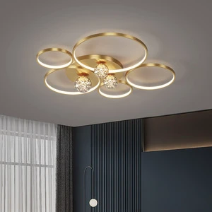 Modern Luxury LED Crystal Chandelier Remote Control Ceiling Lamp for Living Bedroom Dining Room