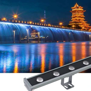 Outdoor RGBW Running Water Linear Light DMX Controlled Garden Bridge Decoration Building Facade Light Wall Washer