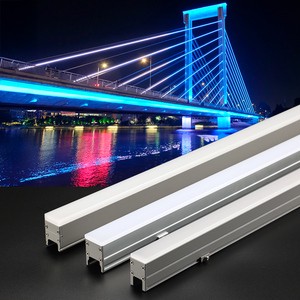 Colorful IP65 Aluminum Outdoor Waterproof Led Linear Light Wall Washer Building Bridge Hotel Exterior Wall Lighting Contour