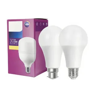 Factory Direct B22 5W-60W LED Round Bulb Lamp Residential AC E27 Base 6500K Cool White Plastic Energy Star Certified CRI 80