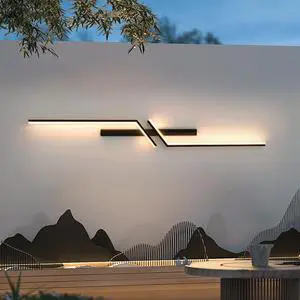 Outdoor Wall Lamp, Waterproof, Solar-powered, Suitable for Villa Gardens, Outdoor Courtyards, Balconies, Linear Doorways, Wall-m