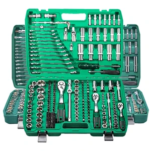 216PCS Auto Repair Vehicle Mechanic Tool Set Steel Socket Wrench Hand 24T Ratchet Spanner Combination Kit Box