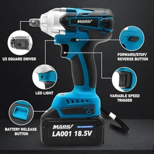 OEM Industrial Impact Hydraulic Wrench 369 Nm 1/2 Inch Torque High-Speed Power Tool 2x 4.0Ah Batteries 4 Sockets Electric Tire