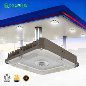 ETL DLC Dganlux 3500K-5000K IP65 Waterproof 5-Year Warranty LED Canopy Light for Gas Station Garage Warehouse Ceiling Light